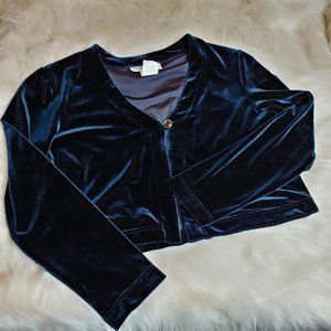 Velvet cropped cardigan